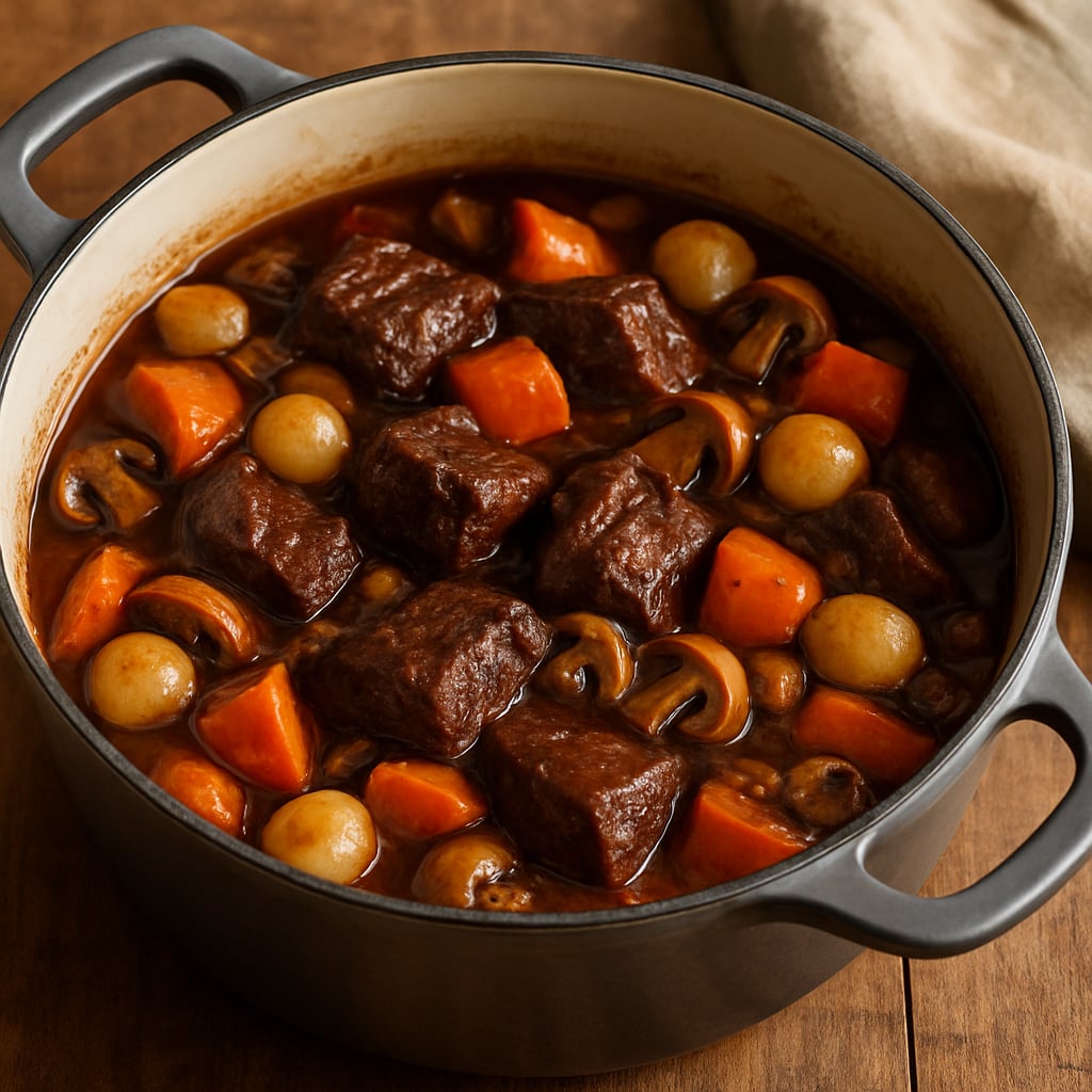 Slow-Braised Beef Bourguignon