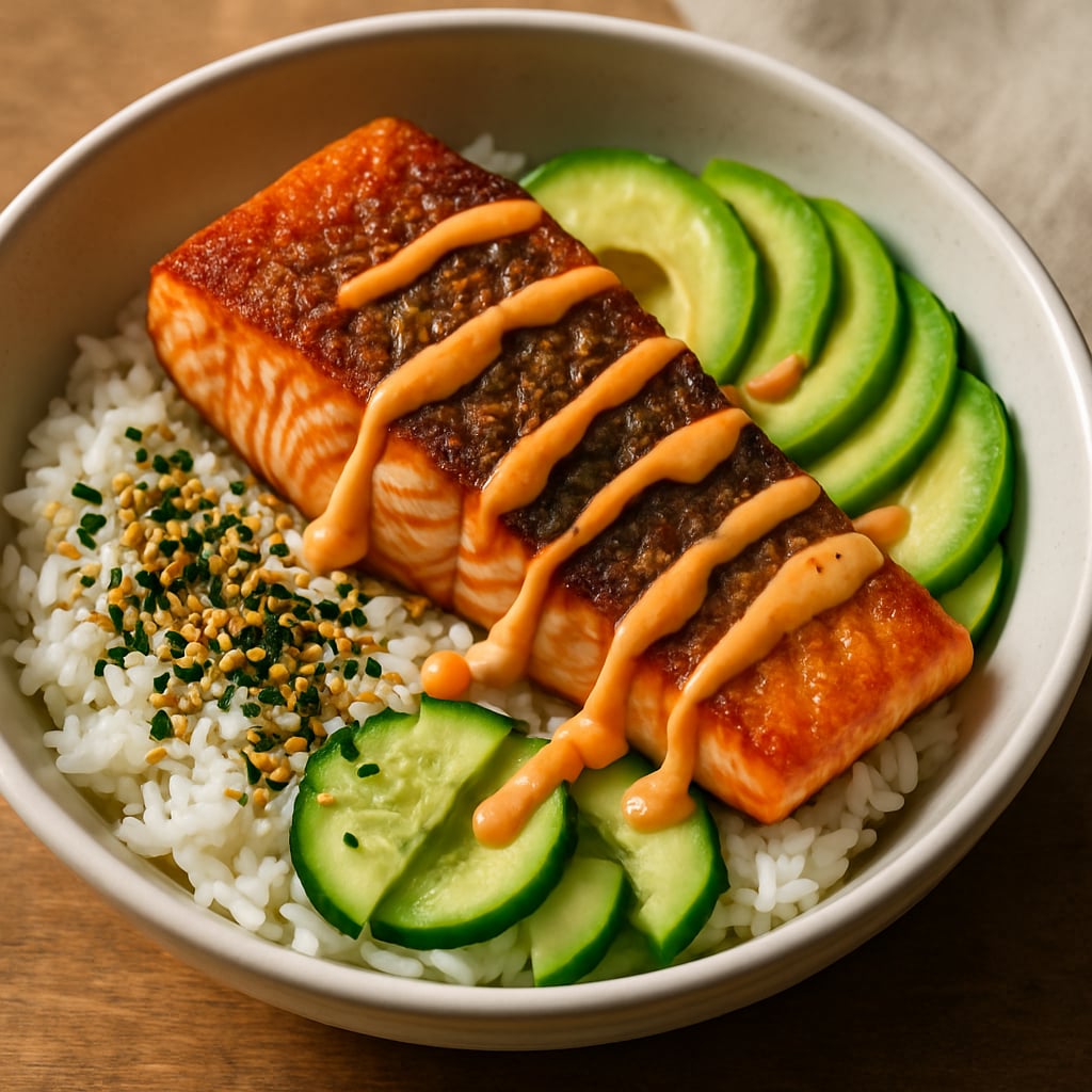 Crispy Salmon Rice Bowl